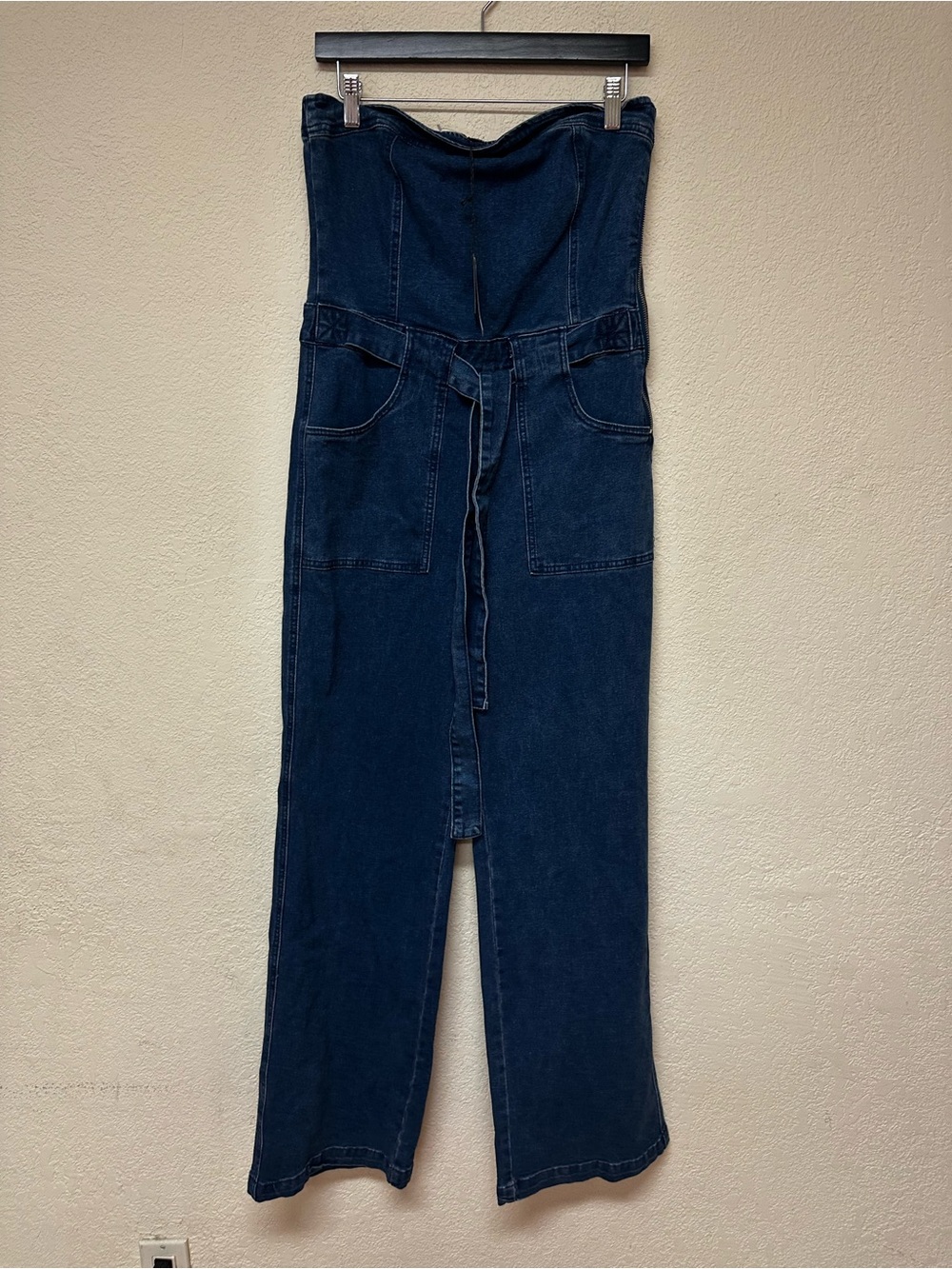 ANWND NWT Dark Denim Jumpsuit with Waist Tie size L